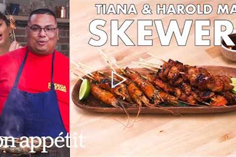 Tiana &amp; Harold Make Skewers Two Ways | From The Home Kitchen | Bon Appétit