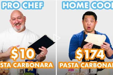 $174 vs $10 Pasta Carbonara: Pro Chef &amp; Home Cook Swap Ingredients | Epicurious