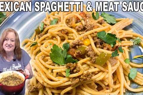 Mexican SPAGHETTI &amp; MEAT SAUCE, Taco Seasoned One Pot Spaghetti