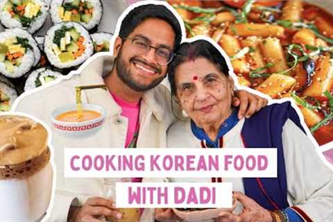 COOKING AND EATING KOREAN FOOD WITH DADI 😱Tteokbokki, Kimbap &amp; Korean Coffee | KOREAN RECIPES