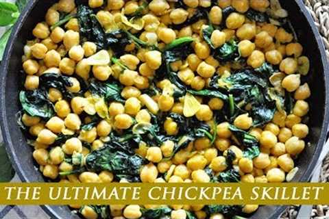 Chickpea &amp; Spinach Skillet with Saffron Broth