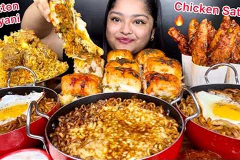 MUTTON BIRYANI, SPICY BLACKBEAN NOODLES WITH CHEESE AND EGGS,SPICY CHICKEN SATAY &amp; CHEESY..