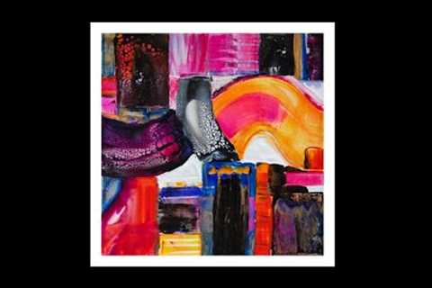 #9436 Contemporary Abstract Geometric-ish Fluid-Art &amp; Mark Making Acrylics 9.07.2023