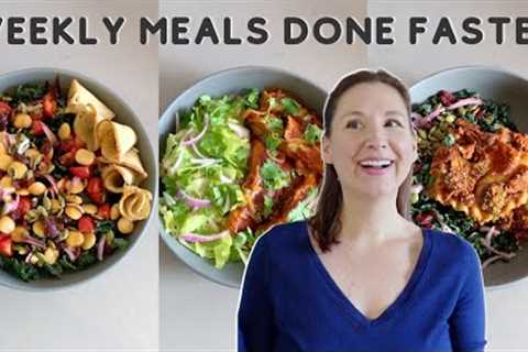 How I CUT Cook Time in HALF This Week! (Vegan, High Protein &amp; Lots of Veggies)