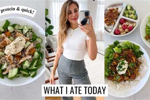 WHAT I ATE TODAY | Protein-Rich Meals | Healthy &amp; Simple | Annie Jaffrey
