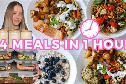 Meal Prep 24 Healthy Meals in 1 Hour (Breakfast, Lunch &amp; Dinner for 4 days for 2 people)
