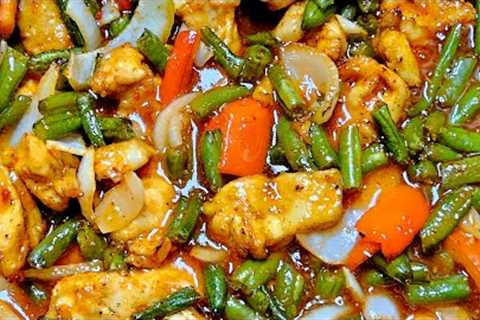 Air Fryer Chicken &amp; Greens Bean with Ginger Sweet Chili Sauce Dreo Chefmaker