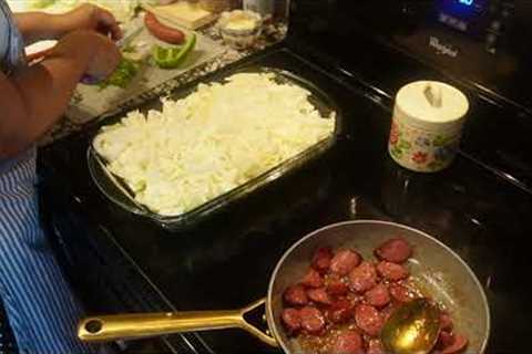 Delicious Cabbage Casserole😋!! W/ Ground beef &amp; Sausage