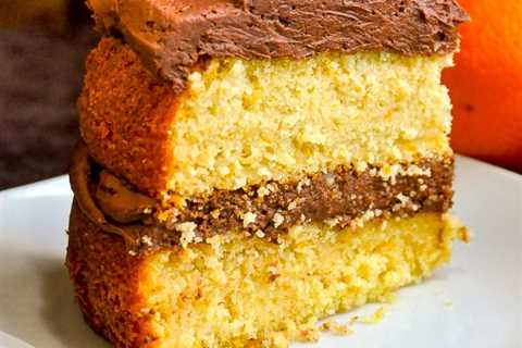 Orange Velvet Cake with Chocolate Buttercream Frosting