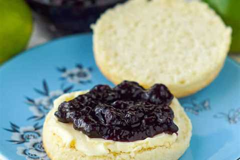Newfoundland Blueberry Jam with lime, using low sugar pectin.