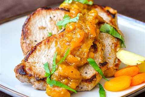 Apricot Ginger Chutney on Pan Seared Pork Chops